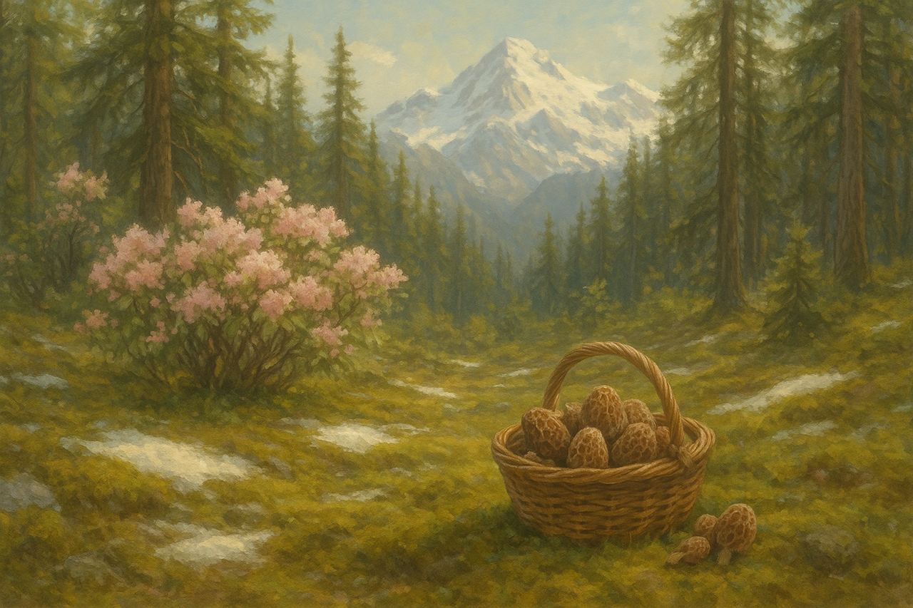 Printemps dans une forêt de l'Himalaya, vers 3000 m